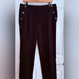 Stylish Black Pants with Button Accents